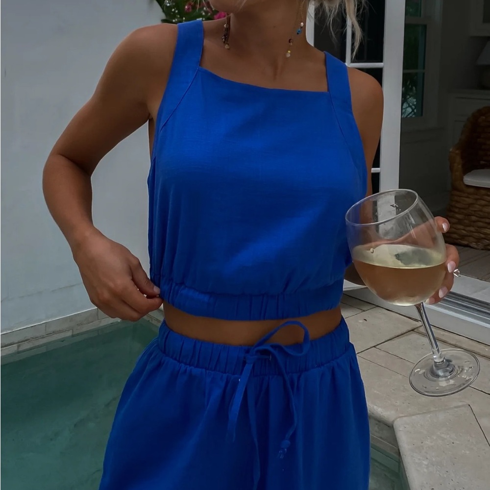 Vibrant Cobalt Blue Backless Top